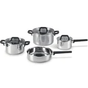 Zestawy garnków i patelni - Komplet garnków 7szt. stalowe indukcja kod: LT1119 - miniaturka - grafika 1