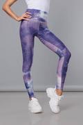 Spodnie damskie - LEGGINSY Z MOTYWEM TIE DYE FIOLETOWE (YW88025) - J STYLE - miniaturka - grafika 1