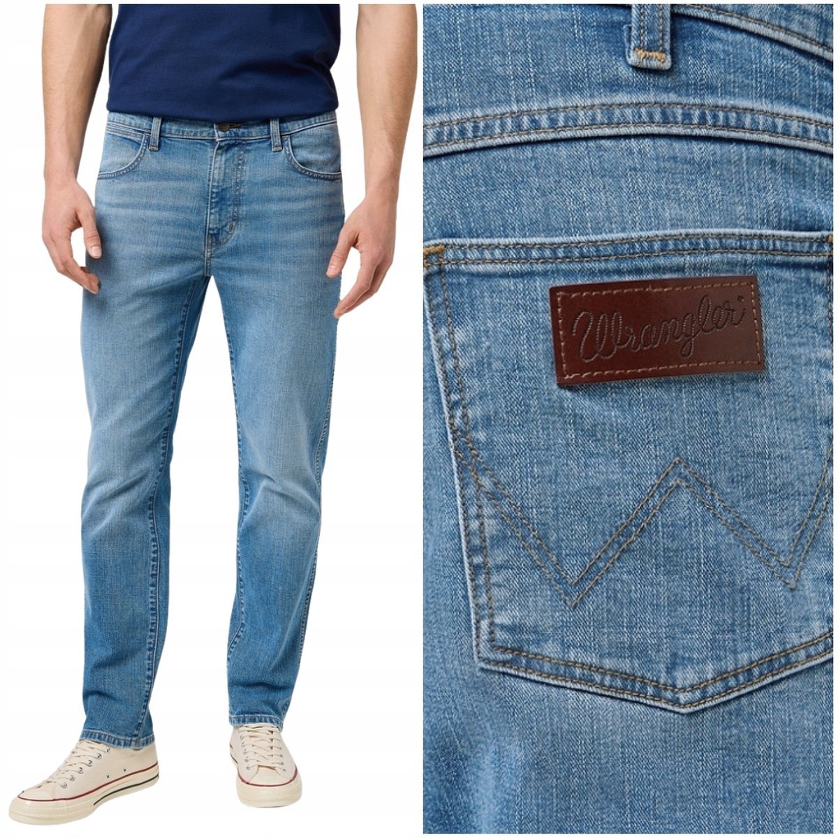 Wrangler LARSTON slim Coastal dopasowane zwężane spodnie jeansowe W40 L32