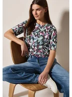 Koszulki i topy damskie - Cecil Koszulka w kolorze fioletowo-miętowo-białym - miniaturka - grafika 1