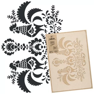 Nakleo szablon malarski wielokrotny // ORNAMENT ŁOWICKI - KOGUTY - LARGE (59x95cm) SZA-SIN-092_L - Szablony malarskie - miniaturka - grafika 1