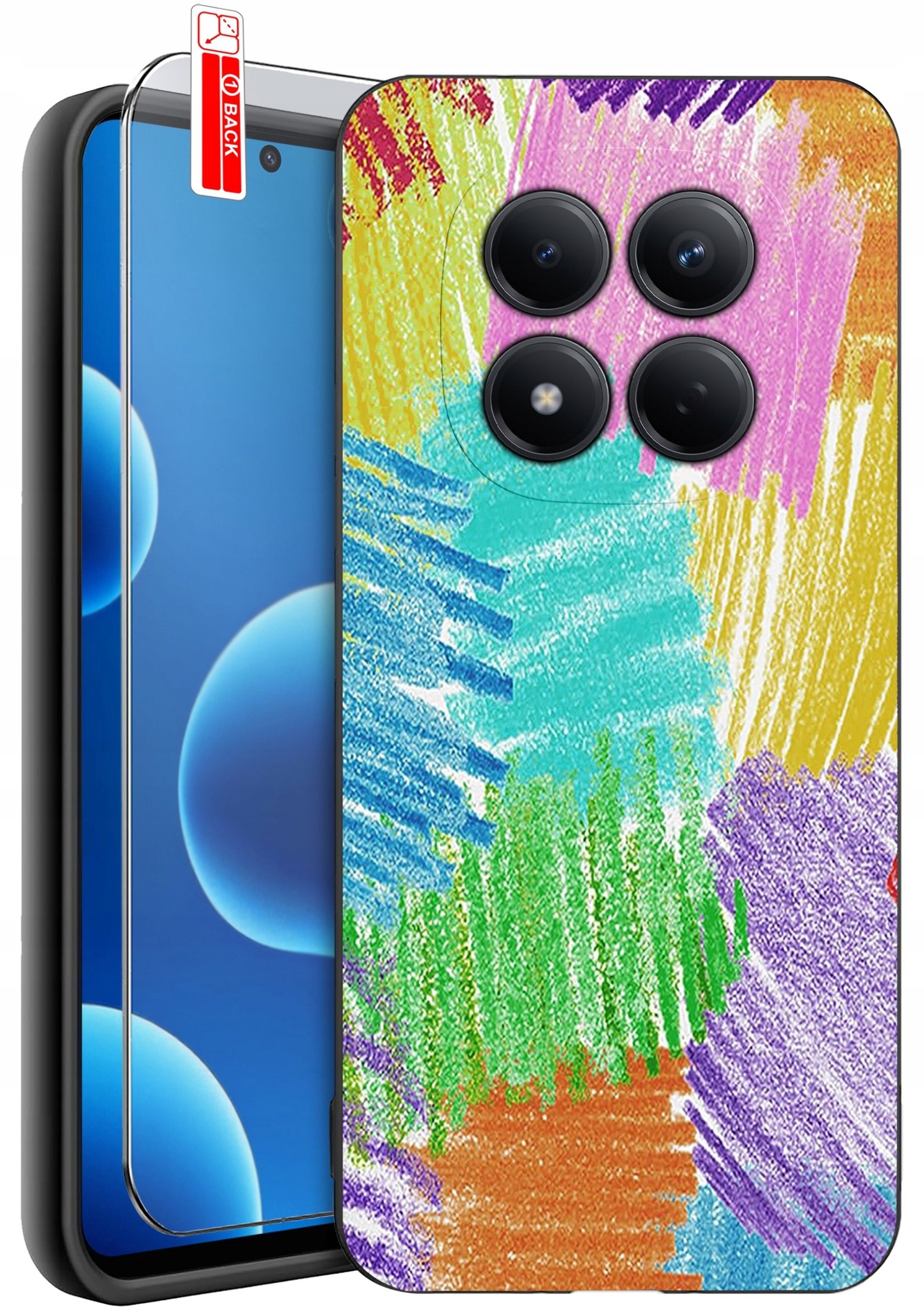 krainaGSM ETUI do Xiaomi Redmi Note 15 Pro 4G WZORY SILIKONOWE MATT CASE + SZKŁO
