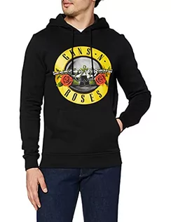 Bluzy męskie - Hoody Guns N' Roses męska bluza z kapturem Band z nadrukiem logo, czarny, 4xl - grafika 1