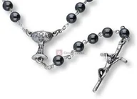 Różańce - Różaniec komunijny Hematyt Kulka IHS, Komunia, 6mm - miniaturka - grafika 1