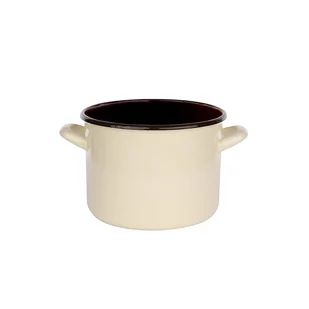 Emalia Silesia Rybnik GARNEK PROSTY 1,5L ŚR.14CM WYS.11CM KREM/CIEMNY ŚRODEK - Garnki - miniaturka - grafika 1