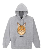 Bluzy damskie - Bluza z kapturem Maine Coon Rudy Personalizowana Kot Szara L - miniaturka - grafika 1