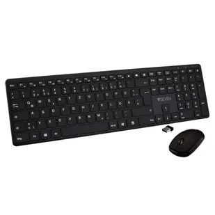 V7 CKW550DEBT klawiatura Dołączona myszka Uniwersalne RF Wireless + Bluetooth QWERTZ Niemiecki Czarny CKW550DEBT - Myszki - miniaturka - grafika 1