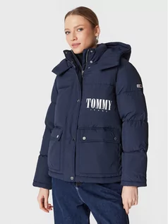 Kurtki damskie - Tommy Jeans Kurtka puchowa A-Line Fashion DW0DW14307 Granatowy Oversize - grafika 1