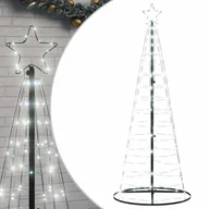 Choinki - vidaXL Stożkowa choinka z lampek, 200 zimnych białych LED, 182 cm - miniaturka - grafika 1