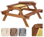 Stoły ogrodowe - Dziecięcy Stół Piknikowy Z Pojemnikiem Spd/80Cm - Brązowy Wamar-Sosenka - miniaturka - grafika 1