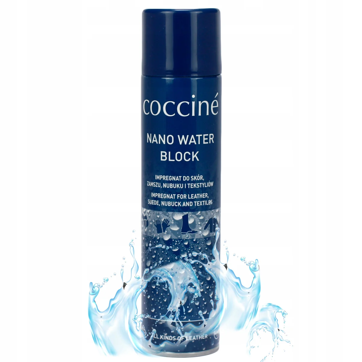 Impregnat do skór zamszu nubuku 400ml WATER BLOCK aerozol ochronny, zabezpieczenie przed wilgocią, uniwersalny