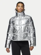 Kurtki damskie - Pieces Kurtka zimowa Namie 17151539 Srebrny Regular Fit - miniaturka - grafika 1