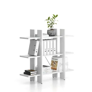 Regał biurowy niski krótki SOLID, 1250 x 400 x 1075 mm, biały - Regały biurowe - miniaturka - grafika 1