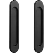 Zawiasy, okucia i inne akcesoria - Samoprzylepna owalna klamka do drzwi przesuwnych, zestaw 2 szt. (czarna) - miniaturka - grafika 1