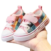 Buty dla dziewczynek - Trampki Dziecięce Permani Buty Na Rzepy Wygodne Lekkie Materiałowe Modne Stylowe Różowe 29 - miniaturka - grafika 1