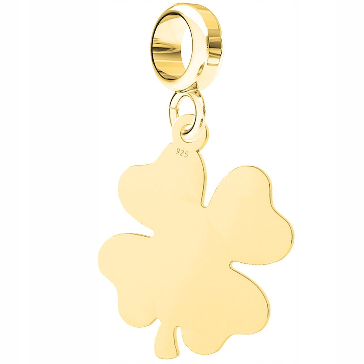 Charms złoty Koniczyna srebro 925