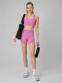Spodenki damskie - 4F Spodenki treningowe bezszwowe damskie - różowe XS/S - miniaturka - grafika 1