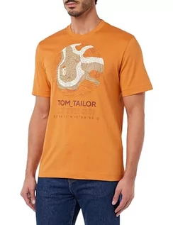 Koszulki męskie - TOM TAILOR T-shirt męski, 32243 – Tomato Cream Orange, XL - grafika 1