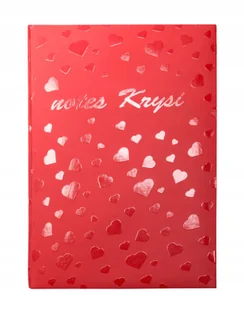 CZERWONY Notes FULDA WALENTYNKI kratka A5 + imię - Planery - miniaturka - grafika 1