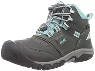 Buty dla chłopców - KEEN Unisex Kid's Ridge Flex Mid Waterproof Hiking Boot, Szary i niebieski odcień, 29 EU - miniaturka - grafika 1