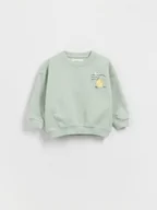 Bluzy i sweterki niemowlęce - Reserved - Bawełniana bluza z nadrukiem - jasnozielony - miniaturka - grafika 1