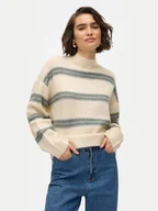 Swetry damskie - Vero Moda Golf Dazzle 10310850 Beżowy Loose Fit - miniaturka - grafika 1
