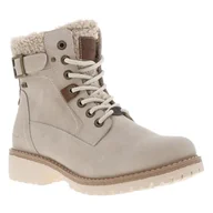 Kozaki damskie - Tom Tailor Damskie 4290220012 modne kozaki, kremowe, 40 EU, kremowy, 40 EU - miniaturka - grafika 1