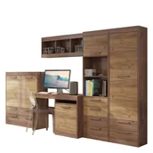 Zestawy mebli dla dzieci - Meblościanka Młodzieżowa 7 Maximus MebloCross Sonoma Jasna / Biały Połysk - miniaturka - grafika 1