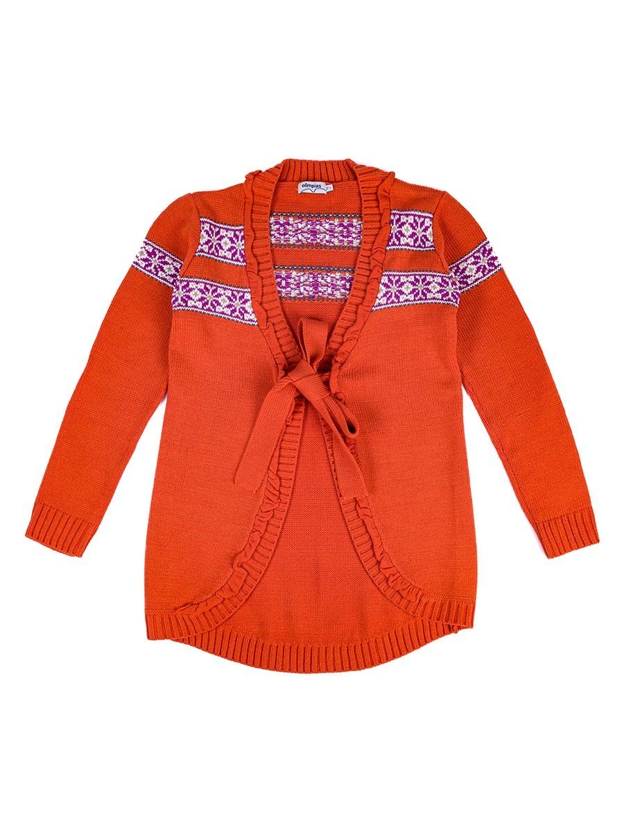 Dziewczęcy kardigan pomarańczowy Olimpias r.104