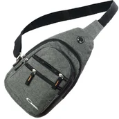Nerki - ELEGANCKA SASZETKA NERKA CAMBELL NA RAMIĘ SZARY UNISEKS Tkanina TELEFON - miniaturka - grafika 1