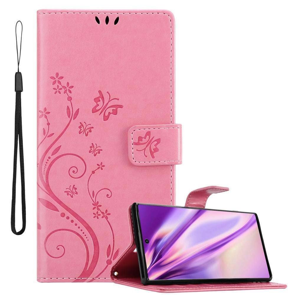 Cadorabo pokrowiec na Samsung Galaxy NOTE 10 pokrowiec ochronny w kolorze różowym pokrowiec ochronny pokrowiec na telefon komórkowy etui w kwiaty etui w kwiaty