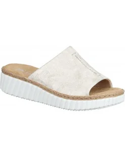 KLAPKI RIEKER - 900133-08 BEŻ - Rieker - Klapki i japonki damskie - miniaturka - grafika 1