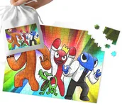 Puzzle - PUZZLE - RAINBOW FRIENDS WZORY Z BAJEK I GIER PREZENT 110EL + WORECZEK - miniaturka - grafika 1