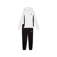 Spodnie damskie - Damski Dres PUMA HOODED SWEAT SUIT TR CL 68507702 – Biały - miniaturka - grafika 1