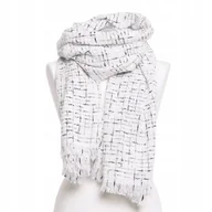 Apaszki i szaliki damskie - SZALIK DAMSKI SZAL JESIENNY MIĘKKI Z FRĘDZLAMI DELIKATNY ELEGANCKI MORAJ BEIGE - miniaturka - grafika 1