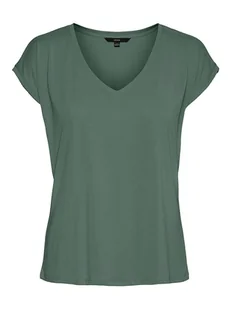 Vero Moda Koszulka "Filli" w kolorze zielonym - Koszulki i topy damskie - miniaturka - grafika 1