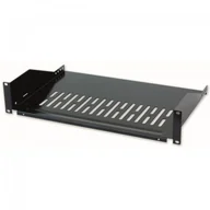 Akcesoria do szaf serwerowych - Intellinet 919562 Półka 2U 400mm Rack 19" 2 punkty mocowania perforowana czarna | 919562 - miniaturka - grafika 1