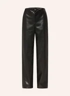 Spodnie damskie - Boss Spodnie Marlena Timiras Z Imitacji Skóry schwarz - BOSS - miniaturka - grafika 1