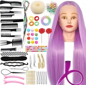 Manekiny wystawowe - Główka fryzjerska Głowa treningowa Lalka czesania warkoczy manekin fryzjer - miniaturka - grafika 1