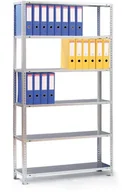 Szafy i regały magazynowe - B2B Partner Regał na segregatory COMPACT, 8 półek, 2500x750x300 mm, szary, podstawowy 141909 - miniaturka - grafika 1