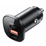 Ładowarki samochodowe - Acefast ładowarka samochodowa 38W USB Typ C / USB, PPS, Power Delivery, Quick Charge 3.0, AFC, FCP czarny (B1 black) B1 black - miniaturka - grafika 1