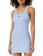 Sukienki - Tommy Jeans Damska sukienka bez rękawów (rozmiary ext) koszule nocne, Chambray Blue, L - miniaturka - grafika 1
