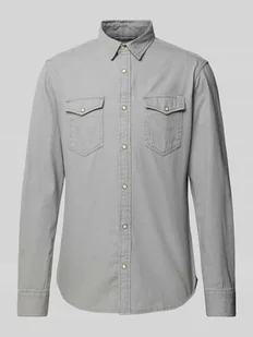 Koszula casualowa o kroju slim fit z imitacji denimu model ‘ESHERIDAN’ - Koszule męskie - miniaturka - grafika 1