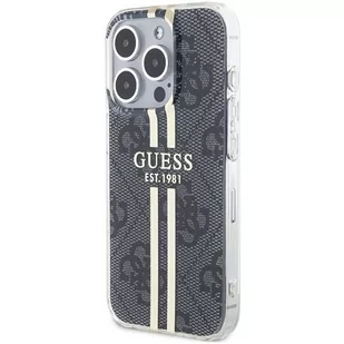 Etui Guess GUHCP15LH4PSEGK Apple iPhone 15 Pro hardcase IML 4G Gold Stripe czarny/black - Etui i futerały do telefonów - miniaturka - grafika 3