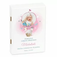 Pamiątka Chrztu Świętego - Sztućce dla dzieci zestaw w drewnianym etui z nadrukiem - miniaturka - grafika 1