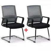 Fotele i krzesła biurowe - B2B Partner Krzesło konferencyjne Low 1 + 1 GRATIS, szary 407050 - miniaturka - grafika 1