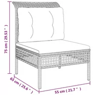 Meble ogrodowe - 6-cz. zestaw wypoczynkowy do ogrodu, poduszki, szary, rattan PE vidaXL - miniaturka - grafika 1