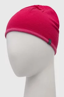 Czapki damskie - Icebreaker czapka Pocket kolor różowy z cienkiej dzianiny wełniana - grafika 1