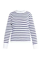 Swetry damskie - kilata Damski sweter z dzianiny 39525061-KI02, wełniany biały granatowy, XS/S, Wełniana biel morska, XS-S - miniaturka - grafika 1