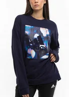 Swetry damskie - adidas bluza damska dresowa sportowa logo bawełniana sweter roz. L - miniaturka - grafika 1